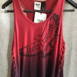 NWT womens Harley Davidson braided dip dye tank